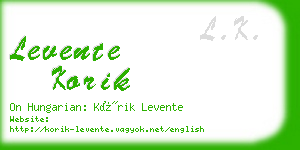 levente korik business card